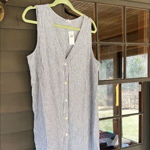 GAP Vertical Stripe Button Dress